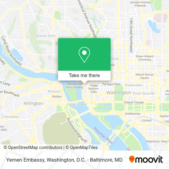 Yemen Embassy map