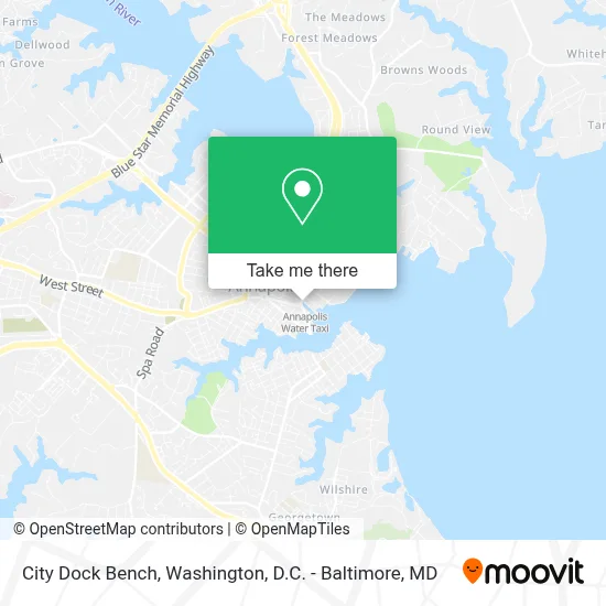 City Dock Bench map