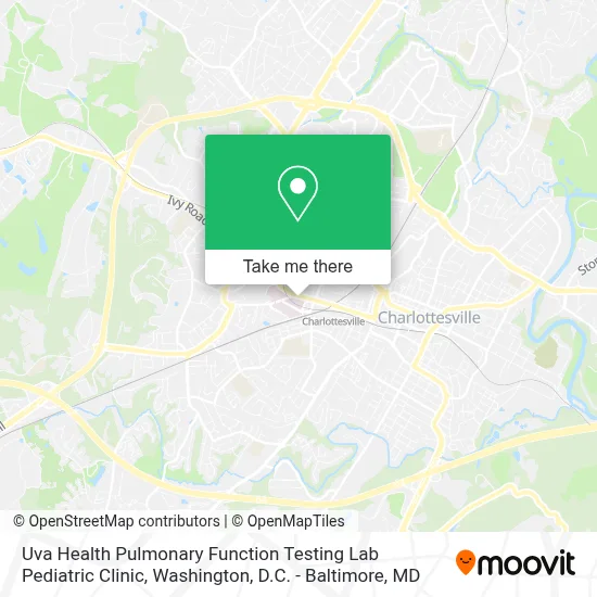 Uva Health Pulmonary Function Testing Lab Pediatric Clinic map