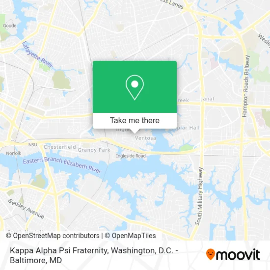 Kappa Alpha Psi Fraternity map