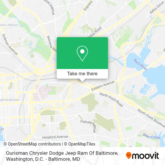Ourisman Chrysler Dodge Jeep Ram Of Baltimore map