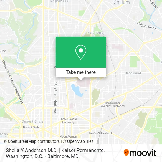 Sheila Y Anderson M.D. | Kaiser Permanente map