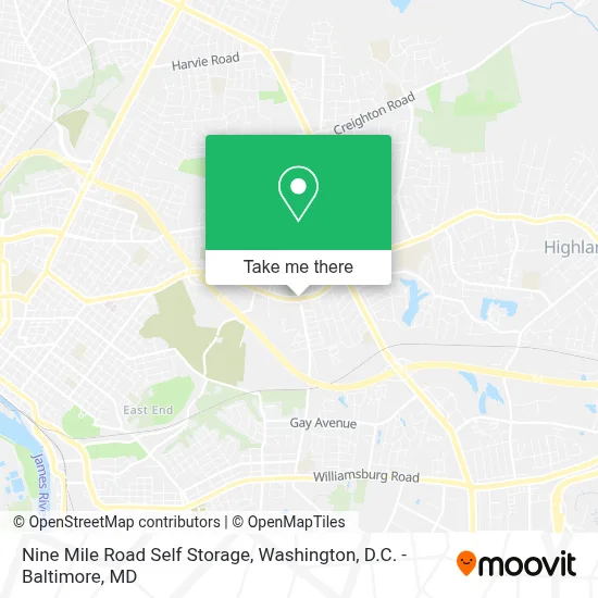 Nine Mile Road Self Storage map