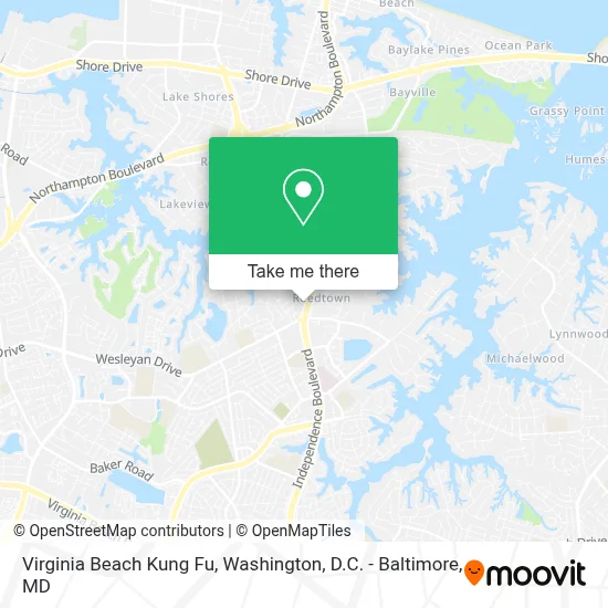 Virginia Beach Kung Fu map