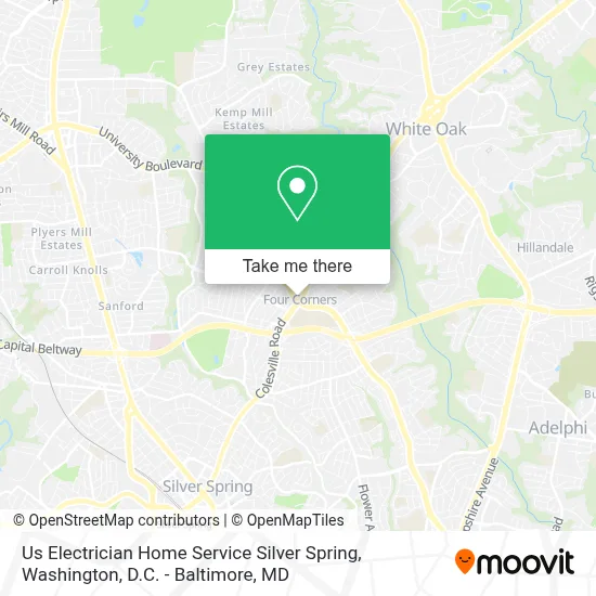 Us Electrician Home Service Silver Spring map