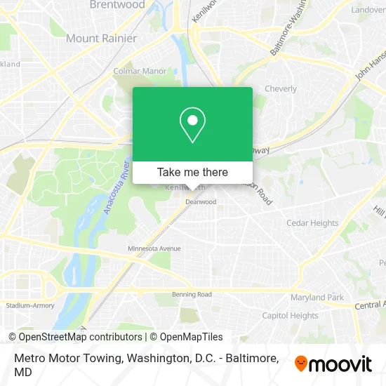 Metro Motor Towing map