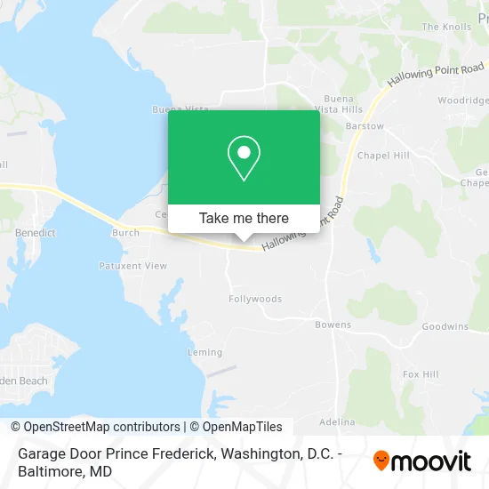 Garage Door Prince Frederick map