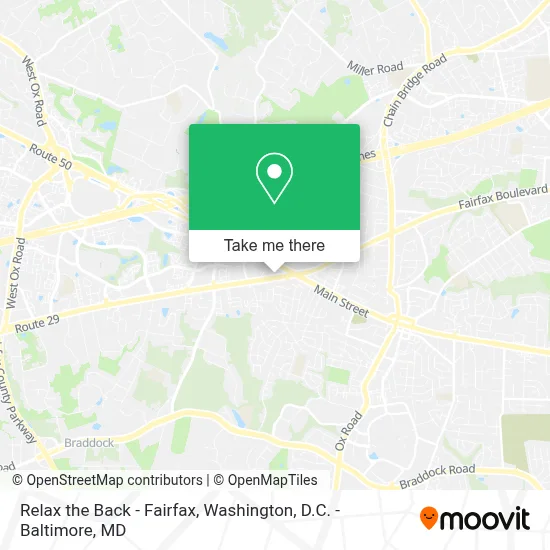 Relax the Back - Fairfax map