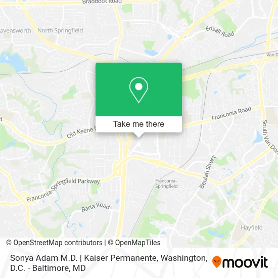 Sonya Adam M.D. | Kaiser Permanente map