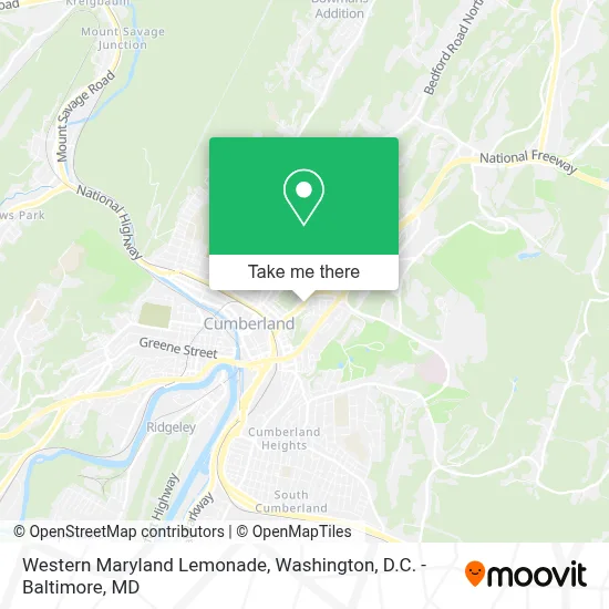 Western Maryland Lemonade map