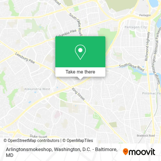 Arlingtonsmokeshop map