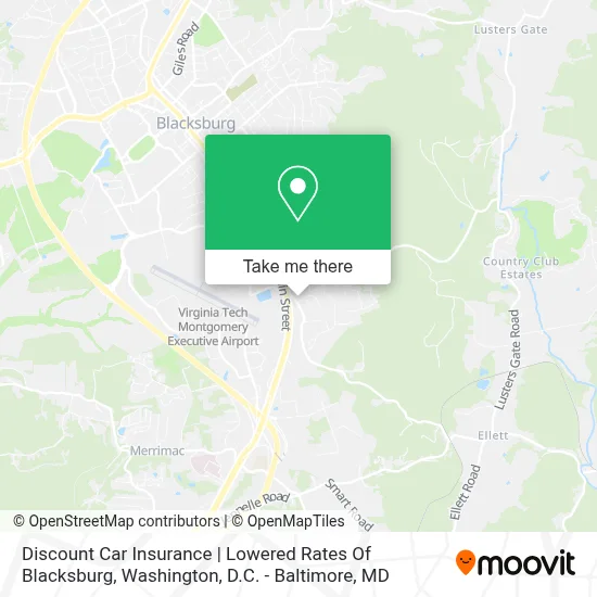 Discount Car Insurance | Lowered Rates Of Blacksburg map
