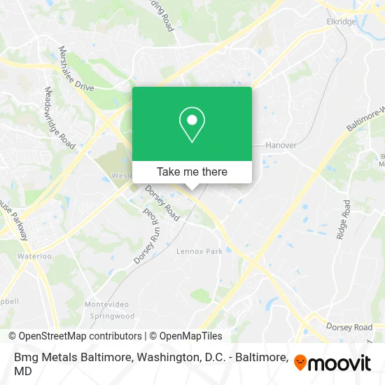 Bmg Metals Baltimore map
