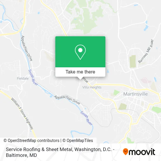 Service Roofing & Sheet Metal map