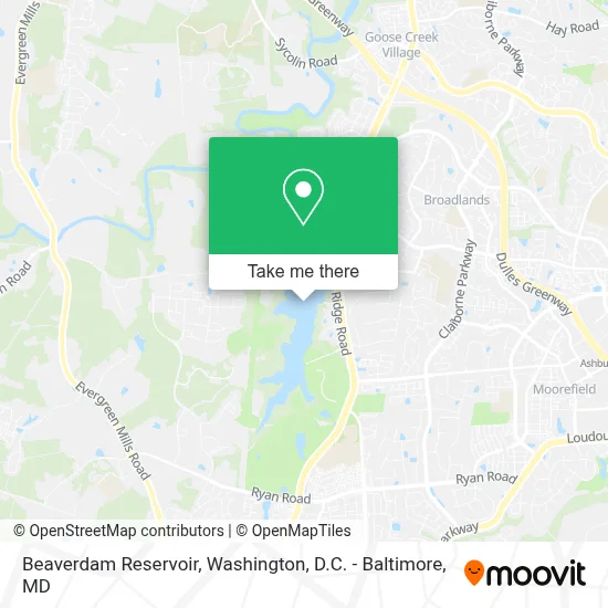 Beaverdam Reservoir map