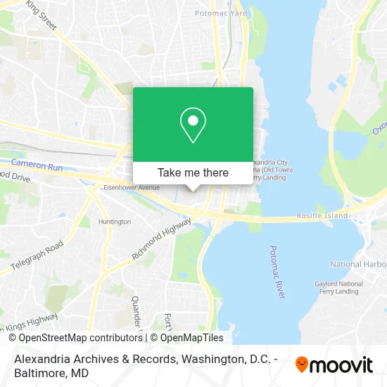 Alexandria Archives & Records map