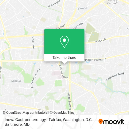 Inova Gastroenterology - Fairfax map