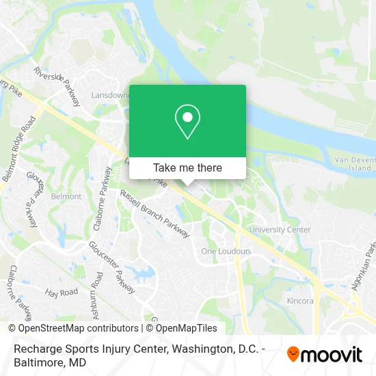 Recharge Sports Injury Center map