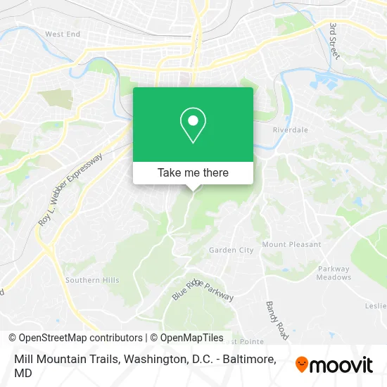 Mill Mountain Trails map
