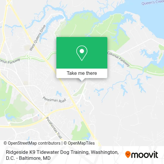 Ridgeside K9 Tidewater Dog Training map