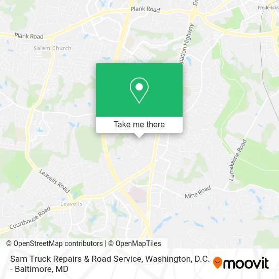 Sam Truck Repairs & Road Service map