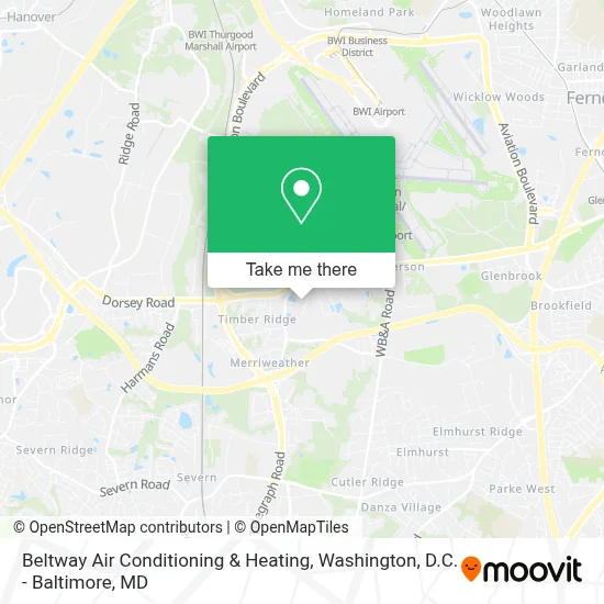 Beltway Air Conditioning & Heating map