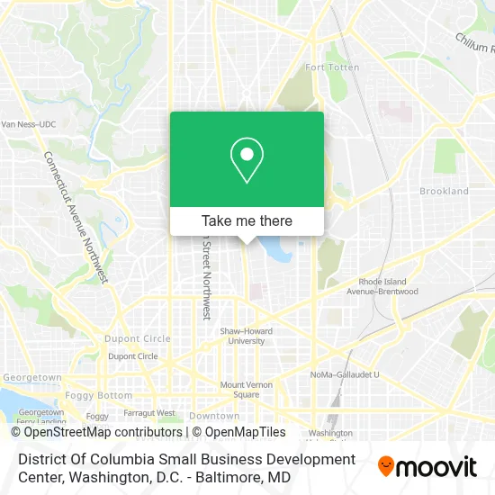 District Of Columbia Small Business Development Center map