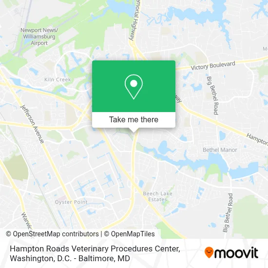 Hampton Roads Veterinary Procedures Center map
