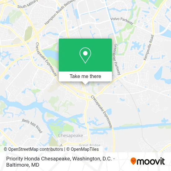 Priority Honda Chesapeake map