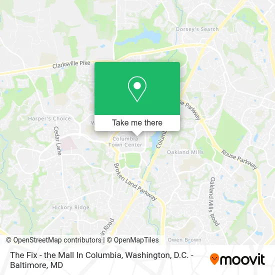 The Fix - the Mall In Columbia map