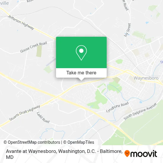 Avante at Waynesboro map