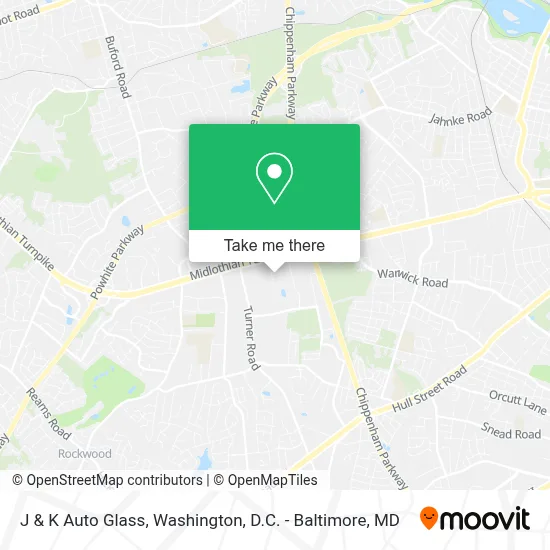 J & K Auto Glass map