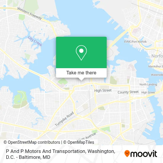 P And P Motors And Transportation map