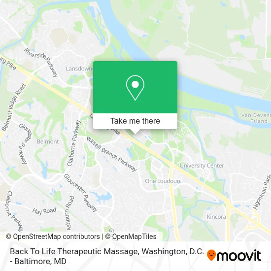 Back To Life Therapeutic Massage map