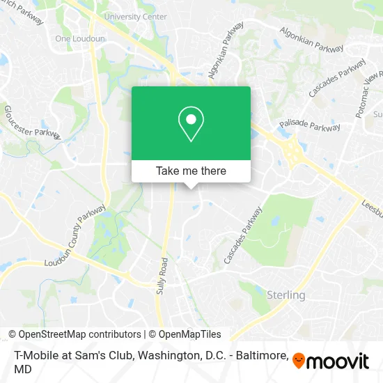 T-Mobile at Sam's Club map