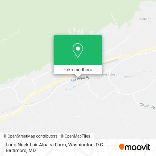 Long Neck Lair Alpaca Farm map