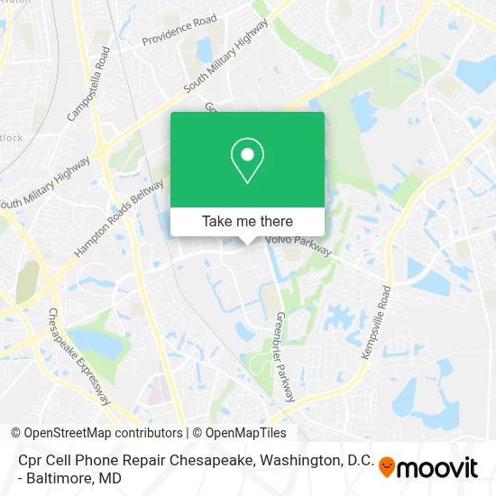 Cpr Cell Phone Repair Chesapeake map