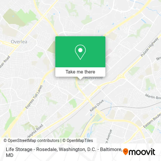 Life Storage - Rosedale map