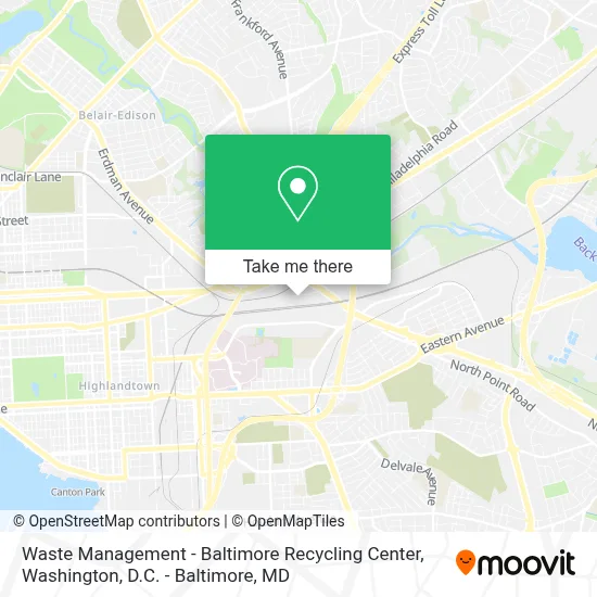 Waste Management - Baltimore Recycling Center map