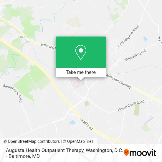 Augusta Health Outpatient Therapy map