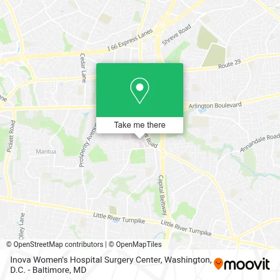Inova Women's Hospital Surgery Center map