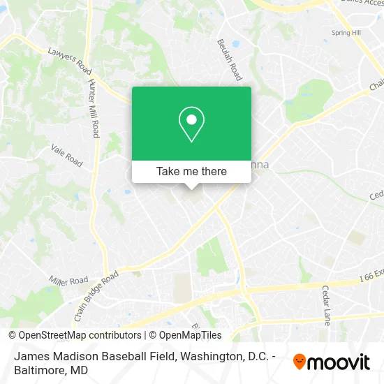 James Madison Baseball Field map