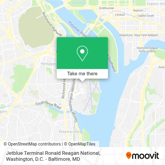Jetblue Terminal Ronald Reagan National map