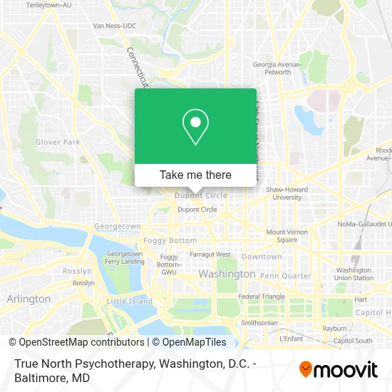True North Psychotherapy map