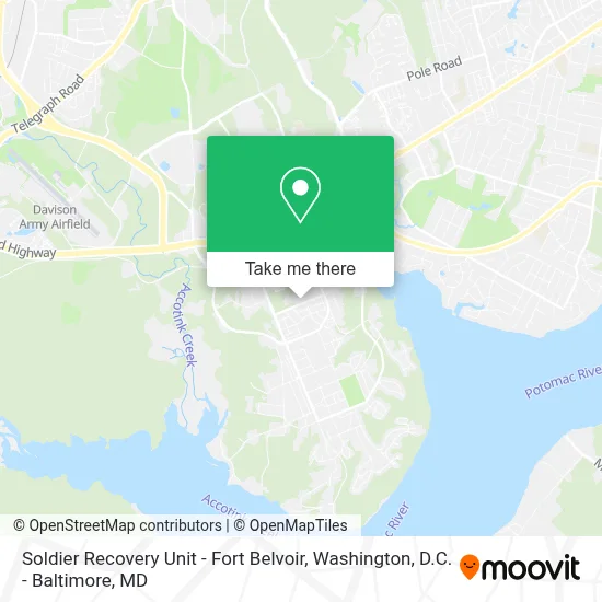 Soldier Recovery Unit - Fort Belvoir map