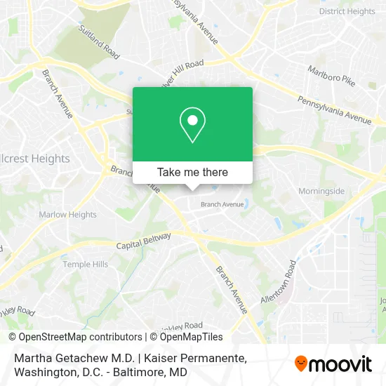 Martha Getachew M.D. | Kaiser Permanente map