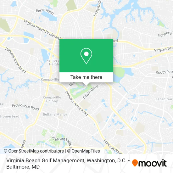 Virginia Beach Golf Management map