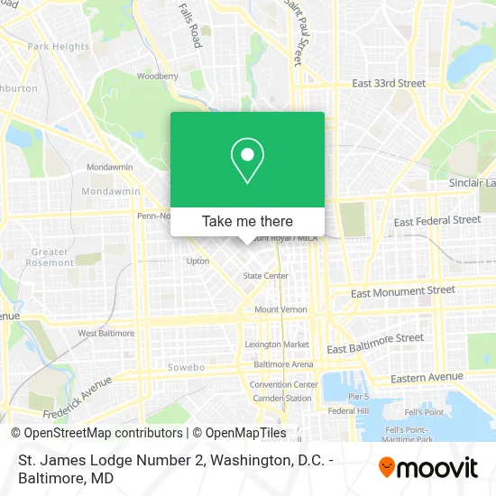 St. James Lodge Number 2 map
