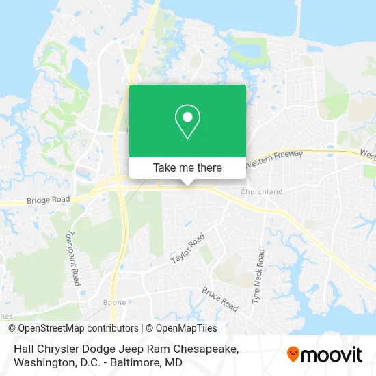 Hall Chrysler Dodge Jeep Ram Chesapeake map