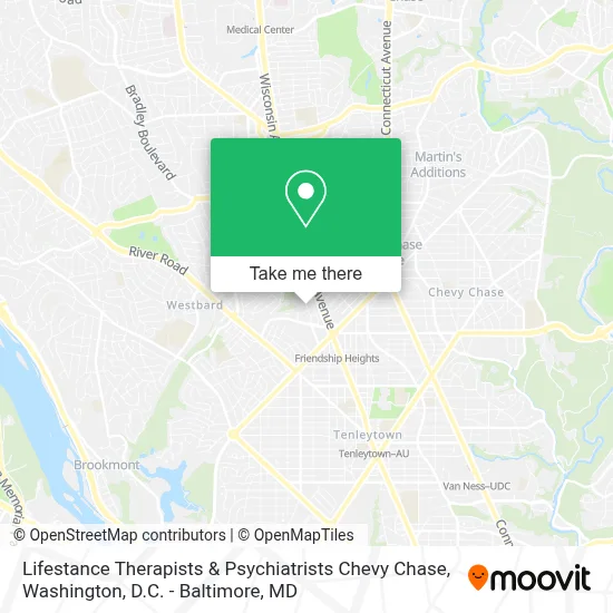 Lifestance Therapists & Psychiatrists Chevy Chase map